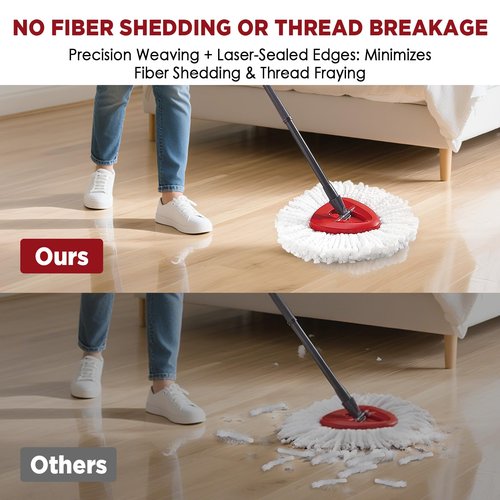 Mop Head Replacement for O-Cedar Easy Wring 1-Tank System，Exovyn Spin Mophead Replacements，Microfiber 6 Pack 360° Swivel Mop Refills，Deep Clean,Easy Cleaning，Machine Washable and Easy to Replace