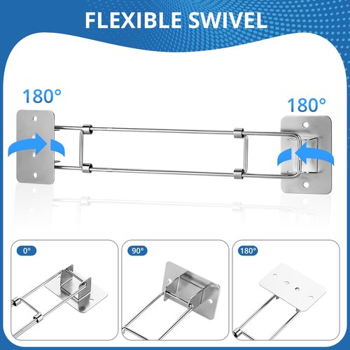 BOYISEN RV Shower Corner Storage Bar - Adjustable 7-13 Inch Stainless Steel Shower Shelves, Space-Saving Corner Shower Rod for Secure Bathroom Storage in RV, Campers, Travel Trailers (3 Pack)