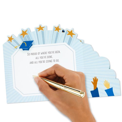 Hallmark Paper Wonder Displayable Pop Up Graduation Card (Hats Off)