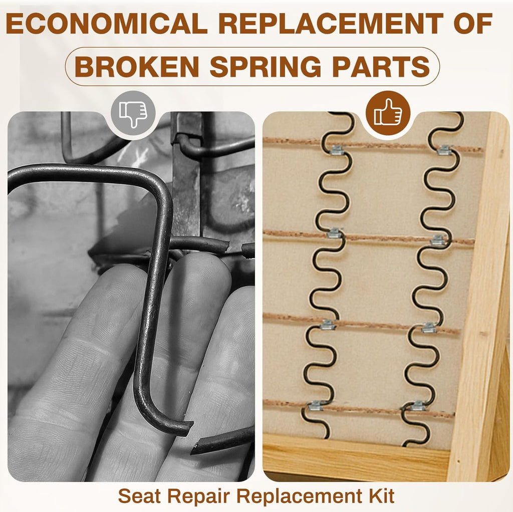 MorningRo 27'' Couch Upholstery Spring Repair Kit - 8 Heavy-Duty Springs & Accessories for Sagging Cushions