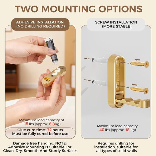 CMRUI Folding Coat Hooks, Heavy Duty Zinc Alloy Wall Hooks for Hanging Clothes, Bags, Hats, Keys - Adhesive & Screw Mounting for Bathroom, Kitchen, Entryway, Closet (4-Pack, Gold)