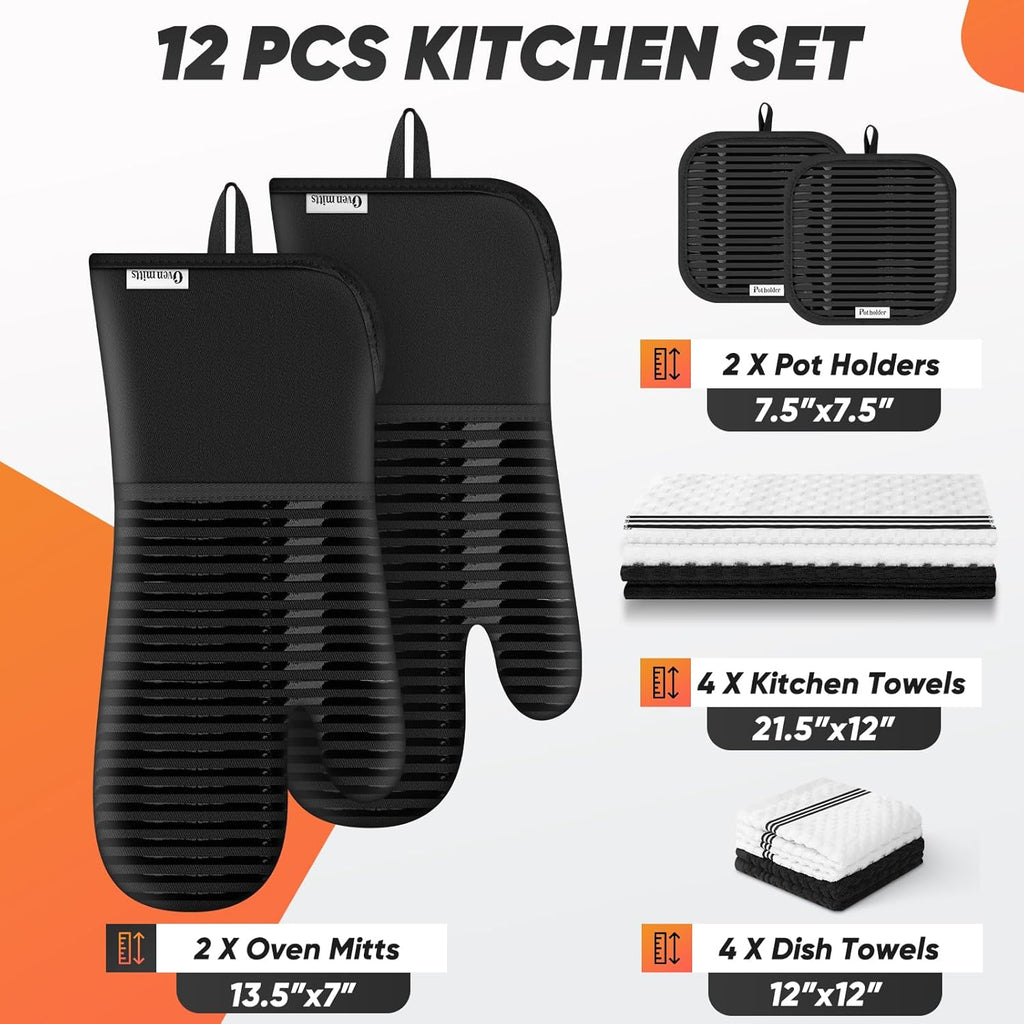 Skiennix Bread Lame Sourdough Scoring Tool Set - Includes Oven Mitts, Kitchen Towels & Pot Holders