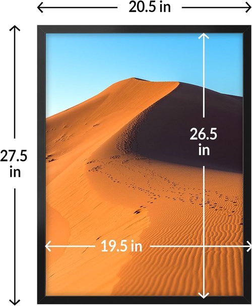 LaVie Home 20x27 Black Picture Frame - HD Plexiglas Wall Display for Vertical or Horizontal Use