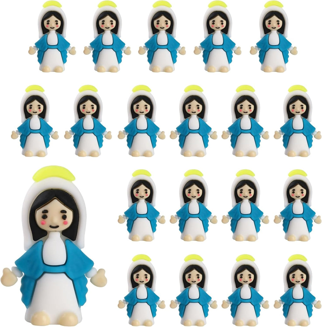 Regine Switzerland Virgin Mary Figurines - 20 Mini Christ Toys for Sunday School Gifts | Blue