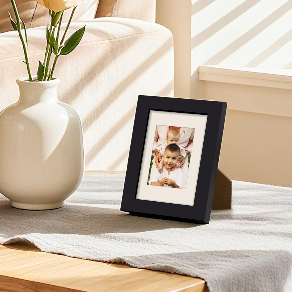 Upsimples 3.5x5 Picture Frame - Versatile Display for 2.5x3.5 or 3.5x5 Photos - Black, 1 Pack