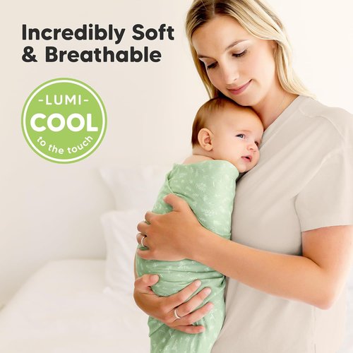 Bloom Organic Muslin Swaddle Blankets - Soft & Breathable 4-Pack for Newborns | Perfect Baby Gift