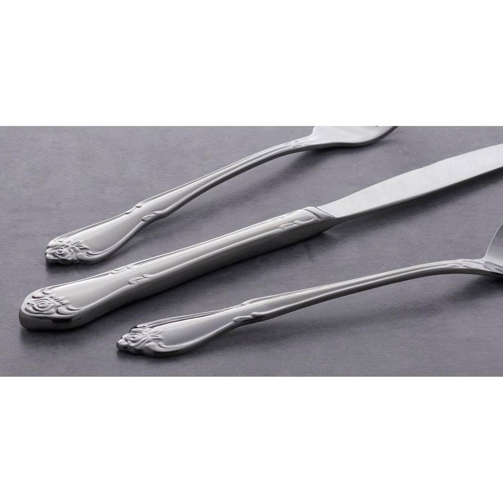 Oneida True Rose 45 Piece Everyday Flatware, Service for 8, 18/0 Stainless Steel, Silverware Set, Silver