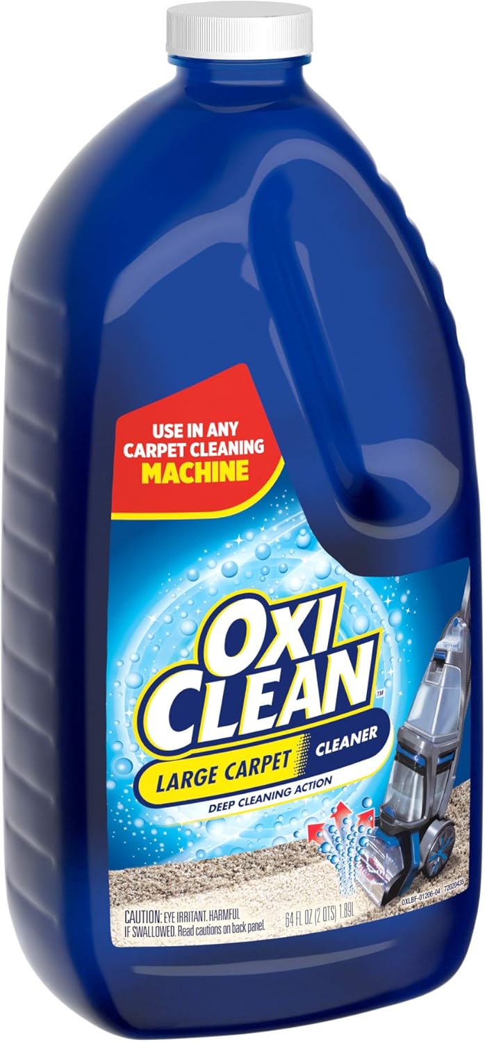 OxiClean Carpet Cleaner Liquid Solution - Powerful Steam Cleaning Formula | 64 Fl Oz