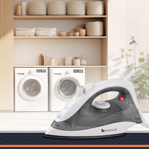 Newhouse 120V 1200-Watt Steam and Spray Iron NHIR-001, Adjustable Temperature, Self-Cleaning, ETL Certified for Hospitality and Home Use