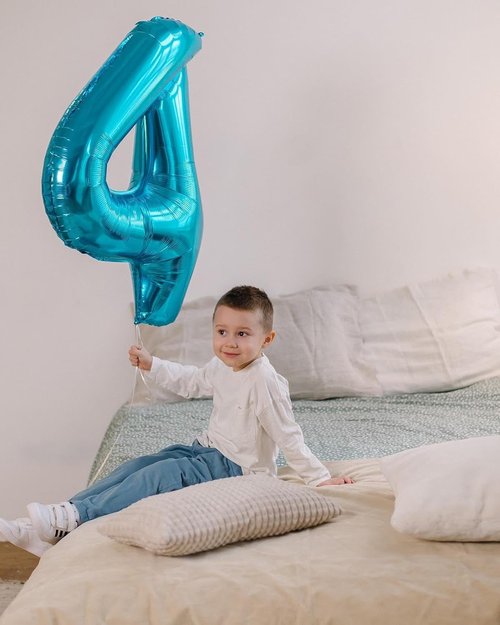 Blue Number 4 Balloon by [Brand Name] - 40 Inch Large Party Decoration for 4th Birthday Celebrations