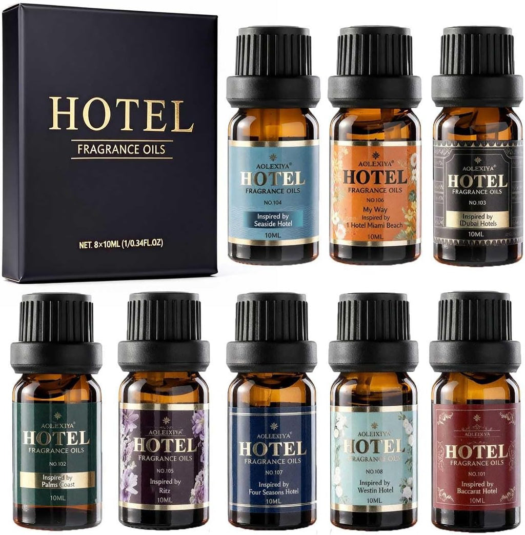 Skiennix Hotel Diffuser Oil Gift Set | 5-Star Fragrance Collection - My Way, White Tea, Baccarat, Dubai, Beachfront Villa