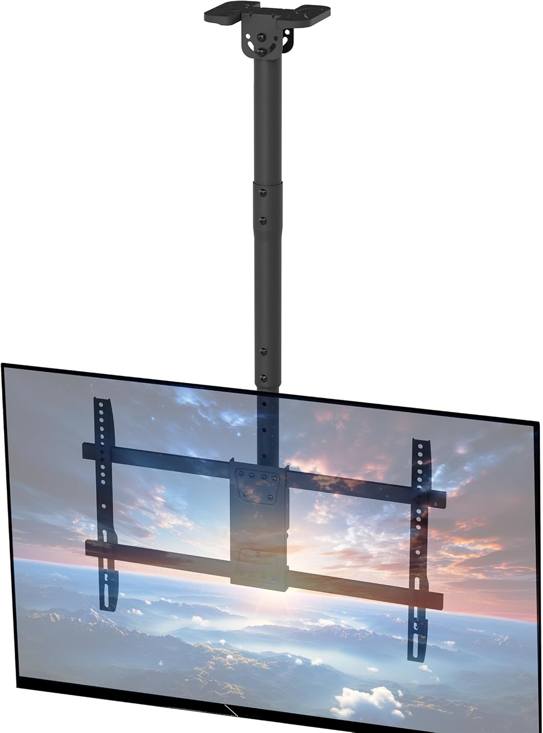 VIVO Ceiling Swivel TV Mount - Adjustable Height for 43-86 Inch Screens | Fits Pitched Roofs, Black