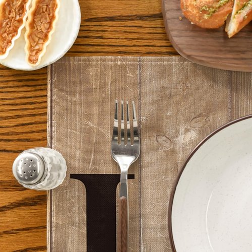 Artoid Mode Wood Love Family Home Together Buffalo Plaid Placemats Set of 4, 12x18 Inch Farmhouse Table Mats Party Kitchen Dining Decoration