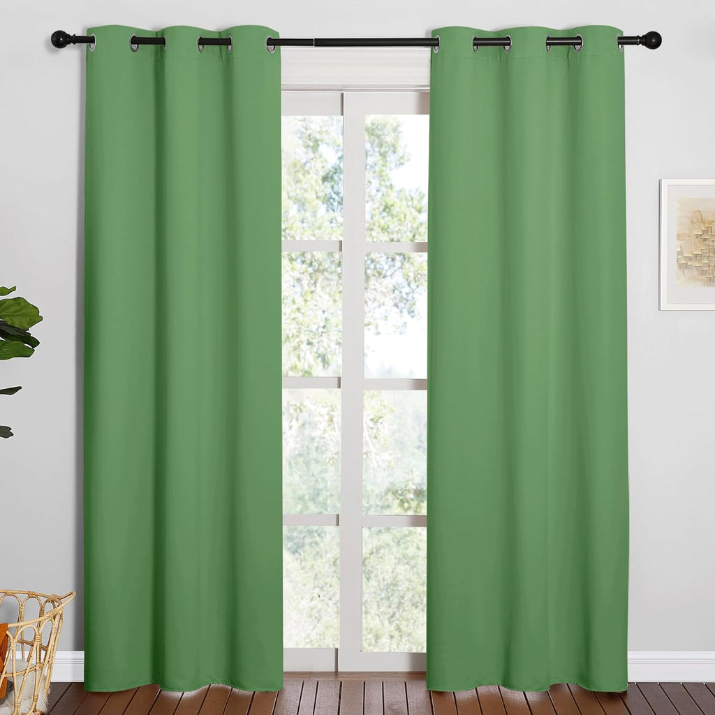 NICETOWN Blackout Curtains - Forest Green Thermal Insulated Drapes | 84 Inches Long, 2 Panels, 42 Inches Wide