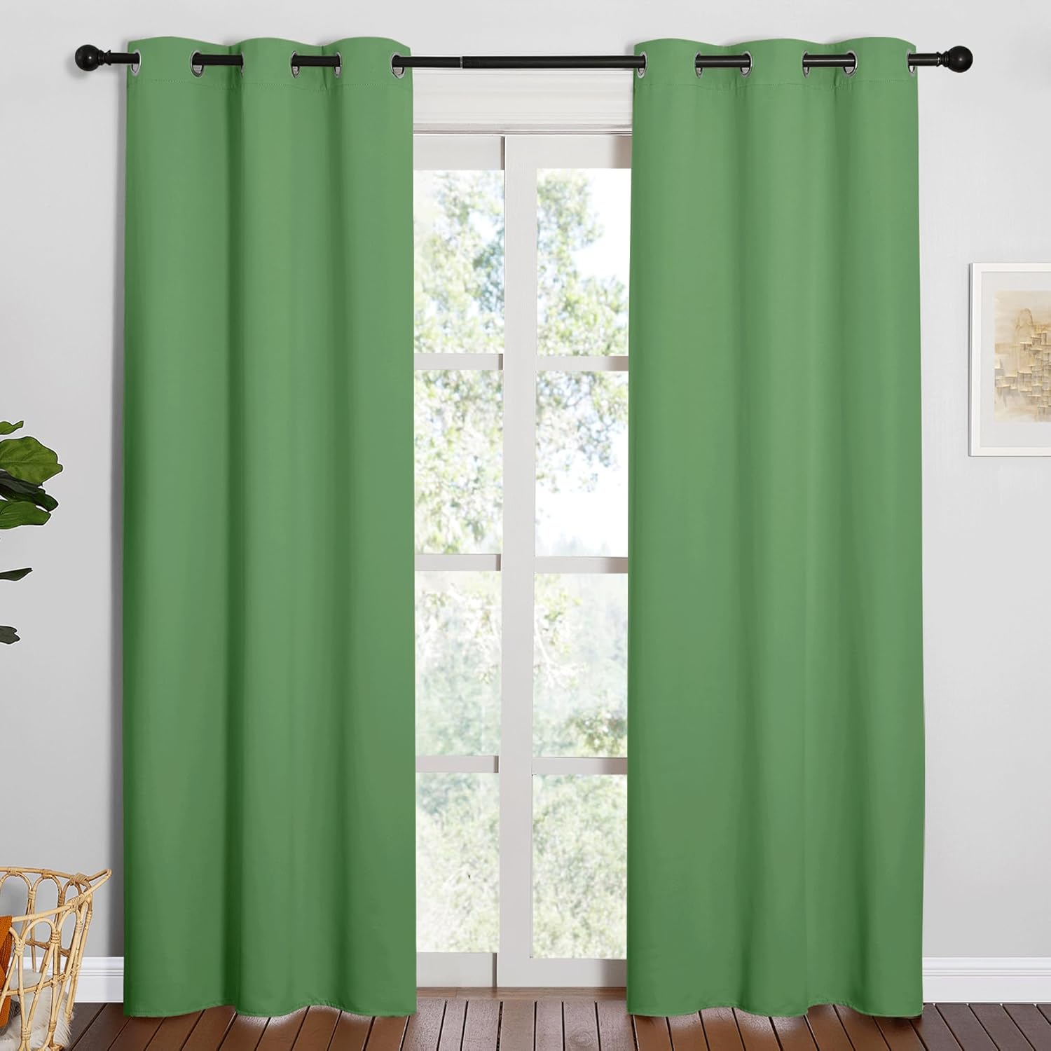 NICETOWN Blackout Curtains - Forest Green Thermal Insulated Drapes | 84 Inches Long, 2 Panels, 42 Inches Wide