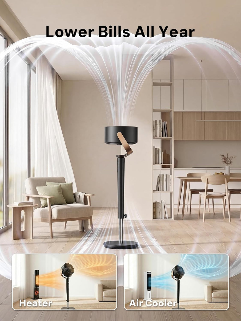 **KEGIAN Standing Fan - 120° Oscillating, 20dB Quiet Pedestal Fan with Remote | 16 Speeds, 12H Timer, High Velocity**