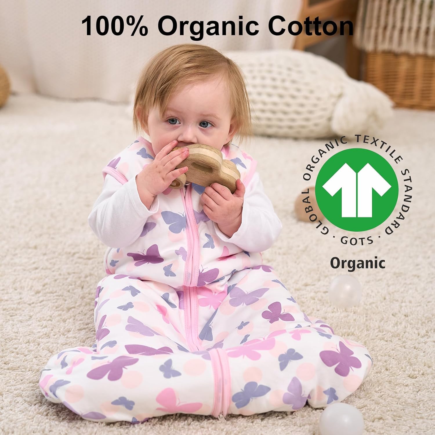 Yoofoss Baby Sleep Sack - 1.5 Tog Organic Cotton Wearable Blanket for 18-24 Months | Soft & Warm