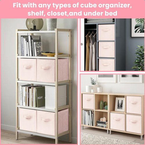 Criusia Storage Cubes - 13-Inch Heavy-Duty Fabric Bins for Closet Organization | 8-Pack Collapsible Baskets for Toys & Blankets