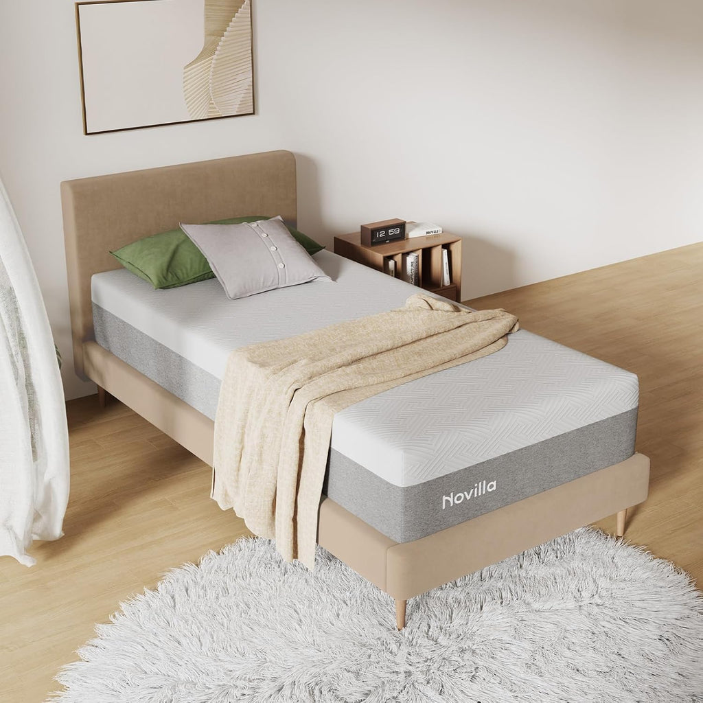 Novilla Twin XL Mattress - 12 Inch Gel Memory Foam for Cool Comfort & Pressure Relief | Medium Plush Feel