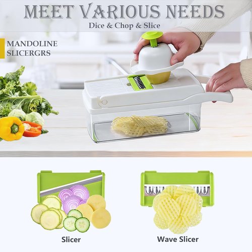 Dewpeton Pro-Series 20-in-1 Vegetable Chopper - Versatile Mandoline Slicer & Spiralizer for Easy Meal Prep