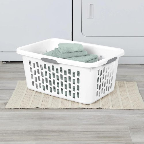 Large Plastic Laundry Basket by [Brand Name] - 2 Bushel Capacity, Durable & Collapsible with 4 Comfort Grip Handles | Ideal for Bedroom, Laundry Room & Dorm