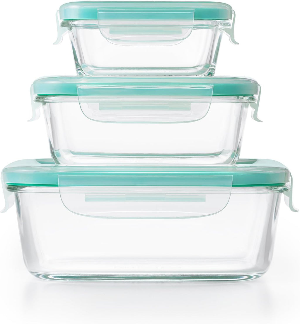OXO Good Grips Airtight Glass Container Set - 12 Pieces for Fresh Food Storage