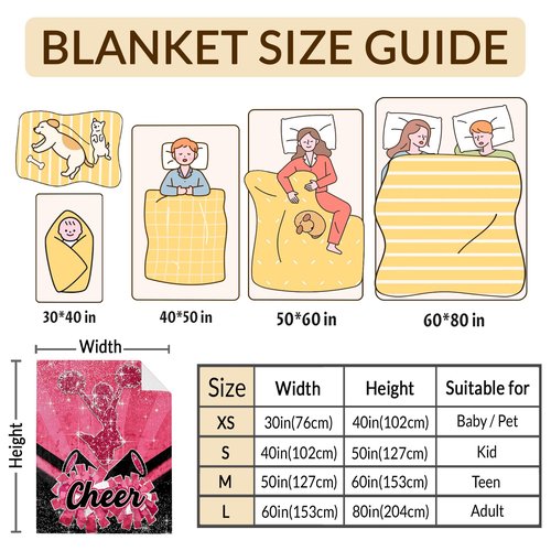 Girls Blanket, Cheerleading Throw Blankets for Kids Teens Adults Cheerleaders Team(40”x50”) Soft Cozy Pink Throw for Sofa Couch Bed Trip Car Home Decor