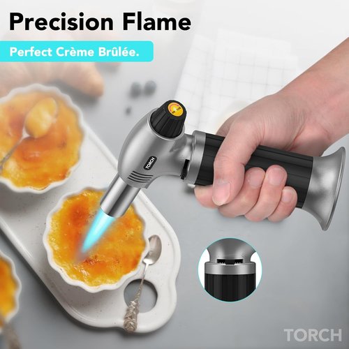 Butane Torch Lighter - Premium Quality Jet Flame with Butane Refill Kit | 1.9oz (100ml), Black