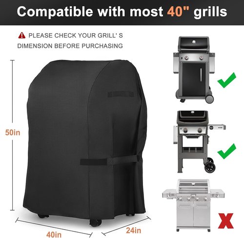 LBTING 40-Inch Heavy Duty BBQ Grill Cover - Waterproof, Windproof & UV Resistant for Most Brands