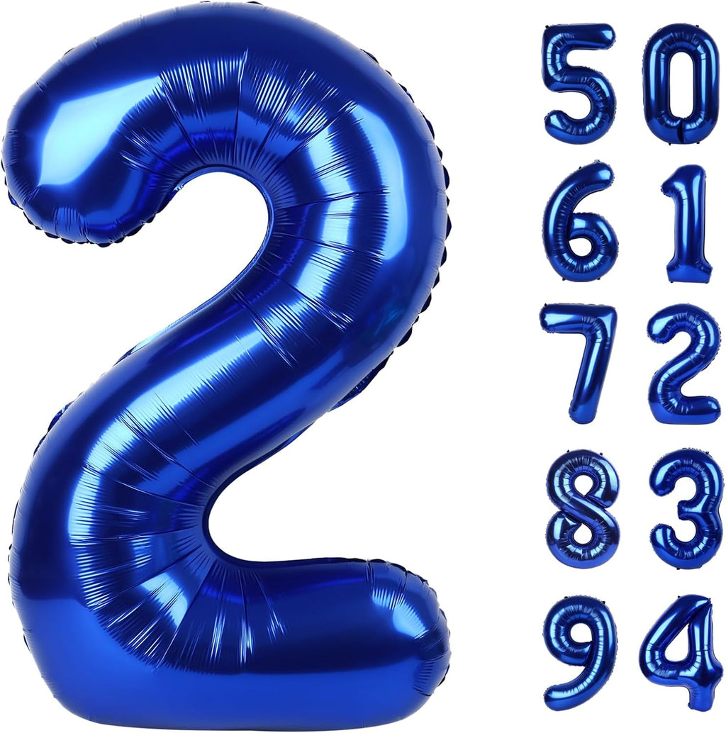 Number 2 Balloon - 40 Inch Night Blue Birthday Decoration | Perfect for Second Birthday Party Supplies