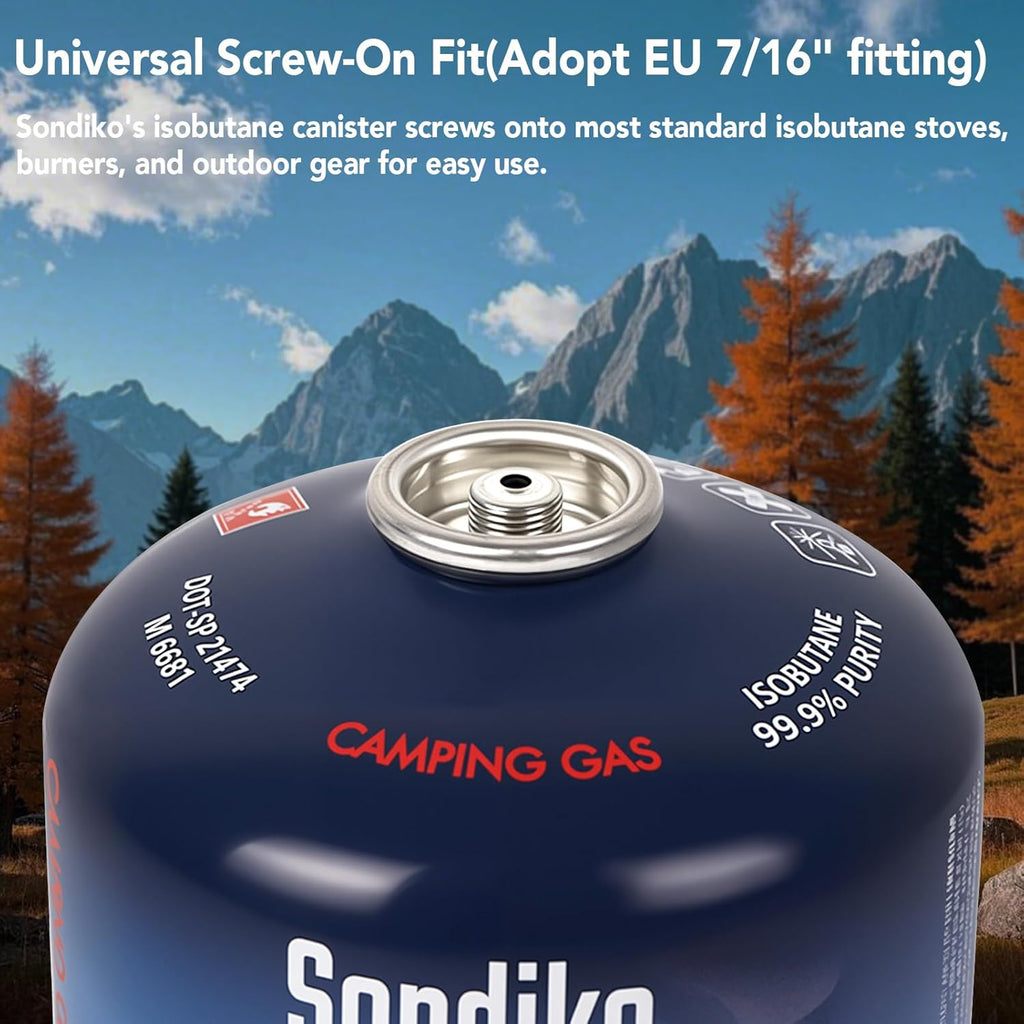 Sondiko Iso Butane Fuel Canister - 100g Pack of 2 | High-Efficiency Fuel for Camping Stoves
