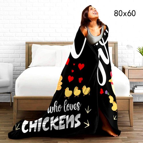 Chicken Blanket for Adults Cute Rooster Throw Blanket Soft Flannel Stuff Chickens Decor Chicken Gifts for Women Chickens Lovers Girls Kids Themed Gift Party Decorations 80"X60"