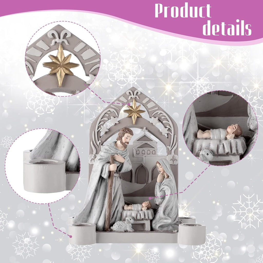Regine Switzerland Advent Candle Holder - Holy Family Nativity Scene with Arch Design | Christmas Decor