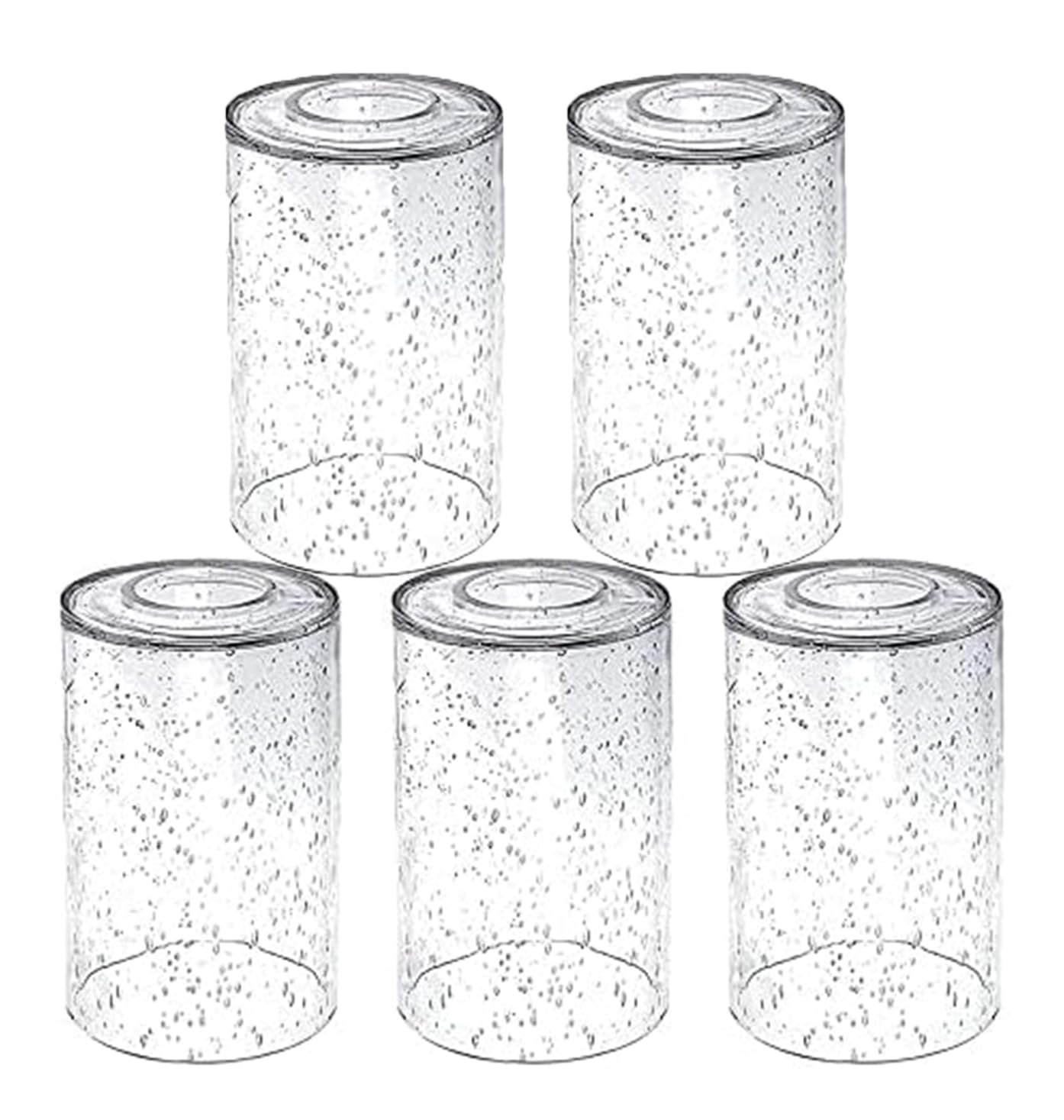 5 Pack Bubble Glass Lamp Shade,Glass Shade Covers Replacements for Light Fixtures，Cylinder Globe Glass Shades Covers for Pendant Lights Chandeliers Wall Sconces Bath Vanity Lights