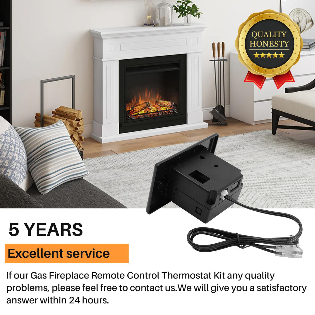 Upgrade Gas Fireplace Remote Control Kit, Millivolt Gas Valve Fireplaces and Stoves LCD Screen with Thermostatic, Compatible with Skytech, Majestic, Ambient, monessen, Vermont etc, 5 Year Warranty