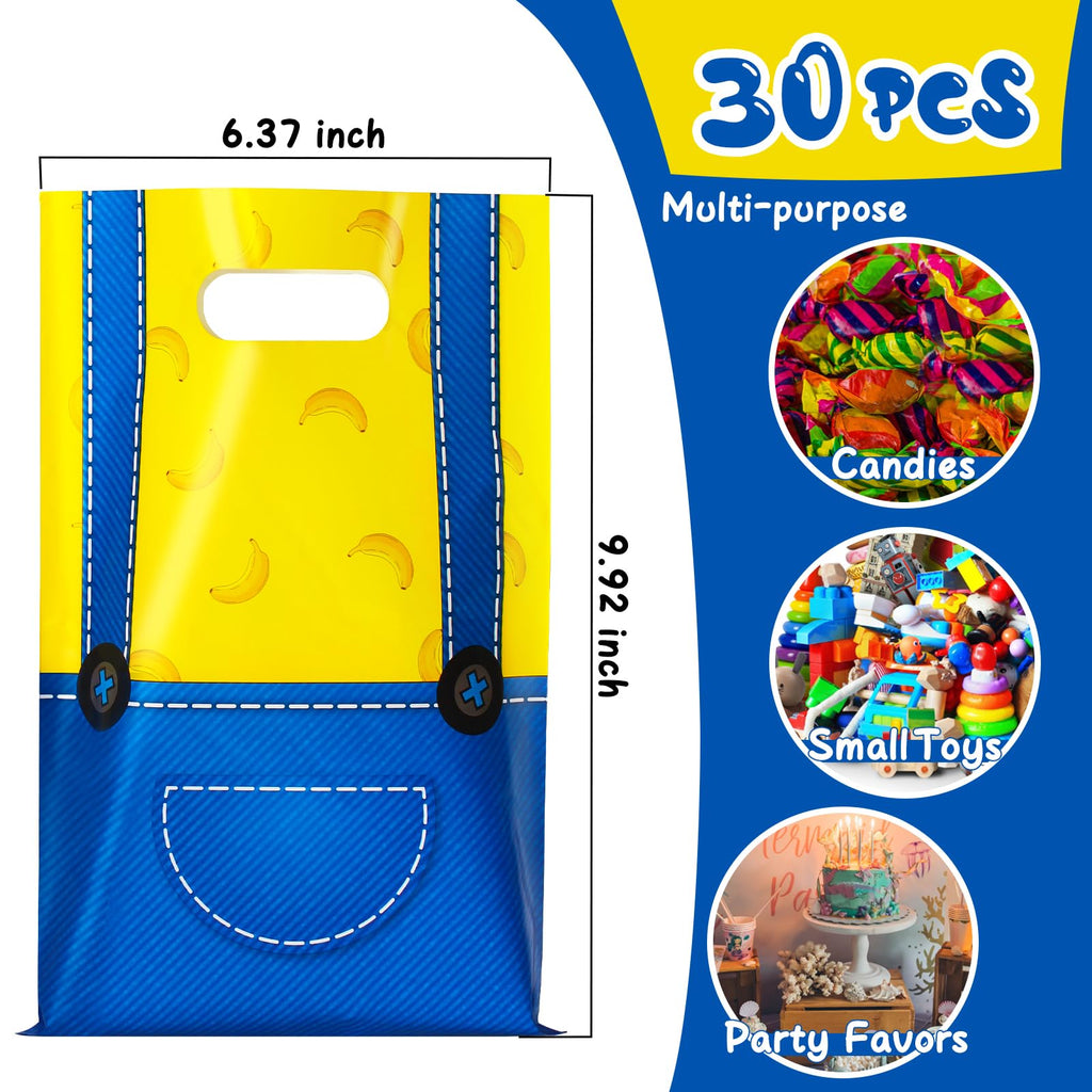 SALACOOL 30 Sets Yellow Goodie Bags,Gift Bags for Birthday Party Favors,Halloween Bag for Birthday Party Decorations