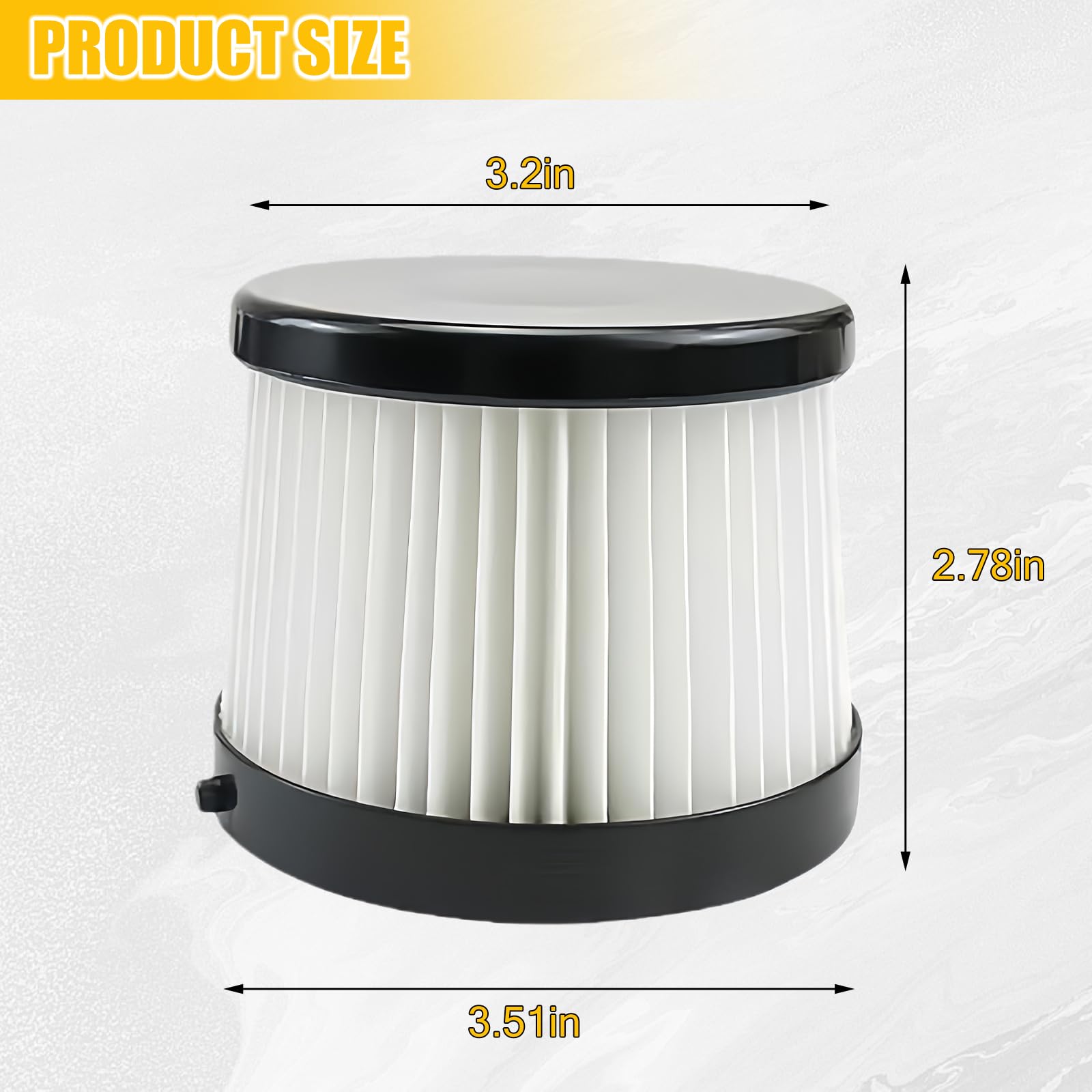4-Pack DCV5011H DCV501HB Replacement HEPA Filters attachmentCompatible With DEWALT 20V Cordless Handheld Vacuum Cleaner WashableAnd Reusable Accesso