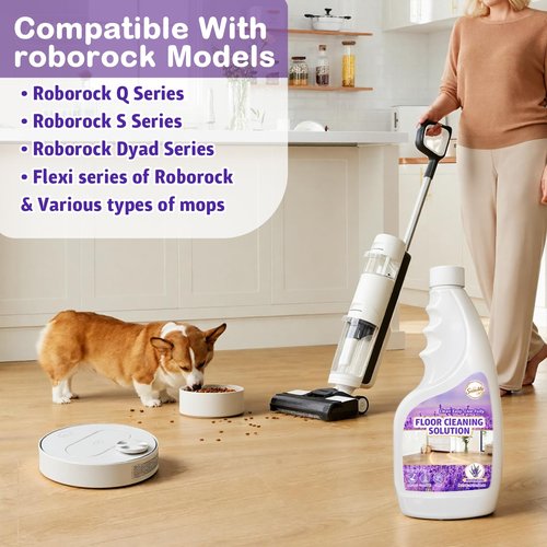 Snowlily 2 Pack Floor Cleaner Solution for Hardwood & Tile Floors, Robot Vaccum and Mop & Wet Dry Vacuum Cleaners, 1:100 Dilution Ratio