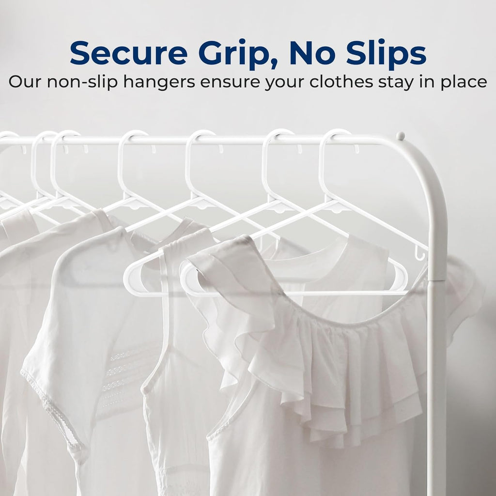 SereneLife Premium Plastic Hangers - Durable & Lightweight Clothes Organizers | 20 Pack in White