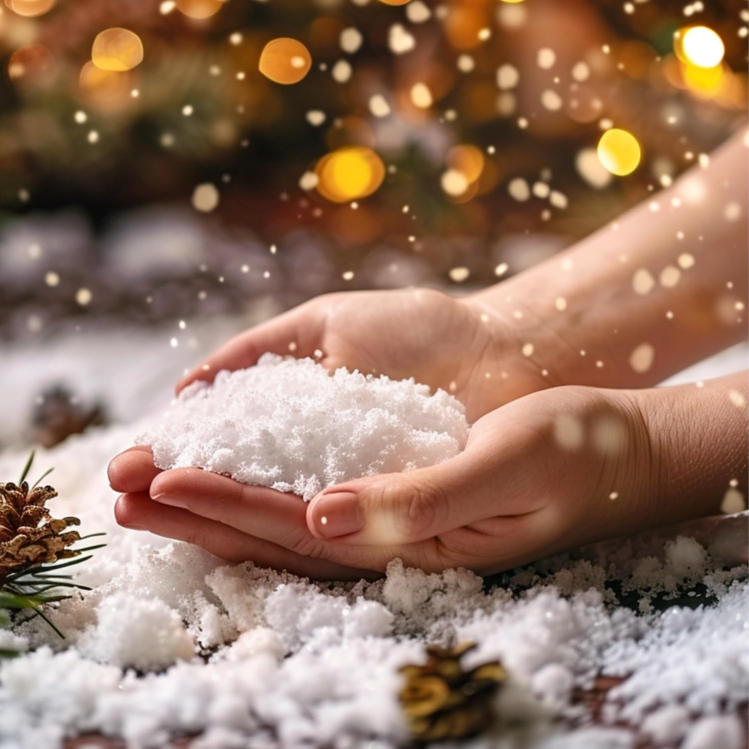 Skiennix Fake Snow Decoration - Instant Artificial Snow for Christmas Crafts | 10.6 Ounces