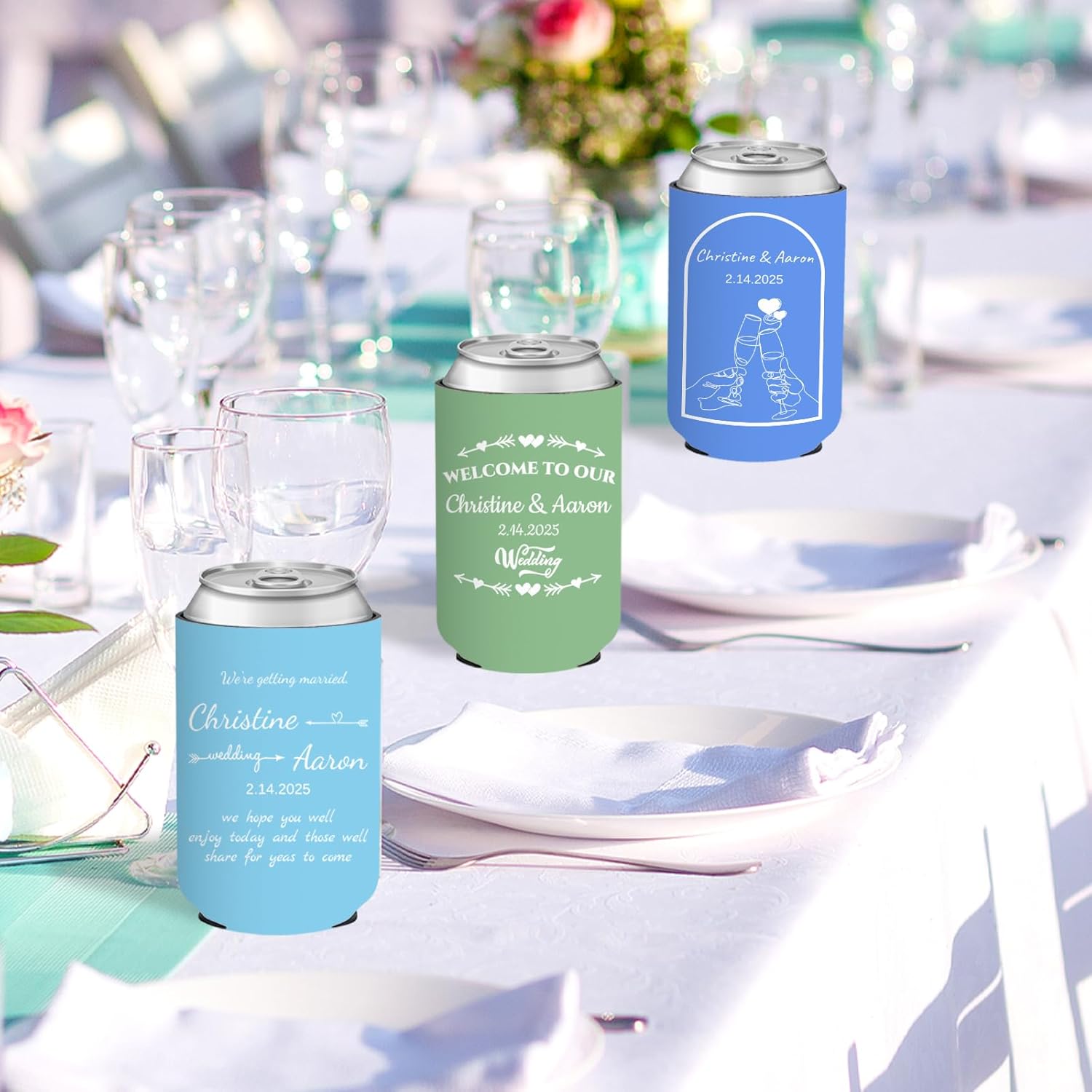 Skiennix Custom Can Cooler - Insulated Drink Holder for 12 oz Cans & Bottles | Perfect for Weddings & Parties