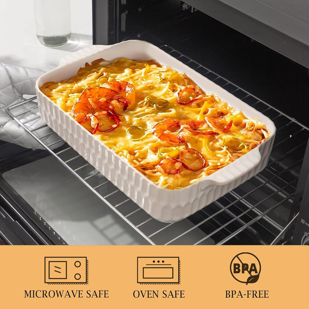 Regine Switzerland 4.7QT Casserole Dish - Large 9x13” Ceramic Lasagna Pan with Handles | Perfect for Baking and Gifts