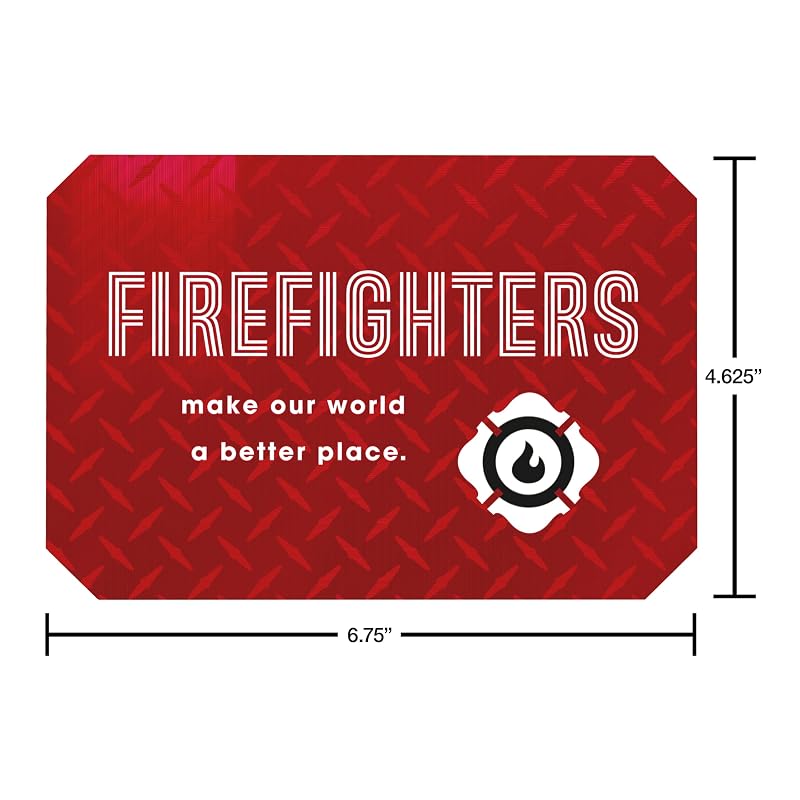 Firefighter Thank You Card - First Responder Appreciation Card, Variation: Firefighters Lettering