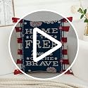 Patriotic 4th of July Throw Pillow Covers - Set of 2, 18x18 Inch