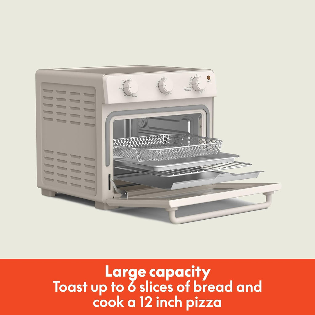 Bella Air Fry Toaster Oven - 7 Cooking Options, Dishwasher-Safe Trays, 1700W, Oatmilk Finish