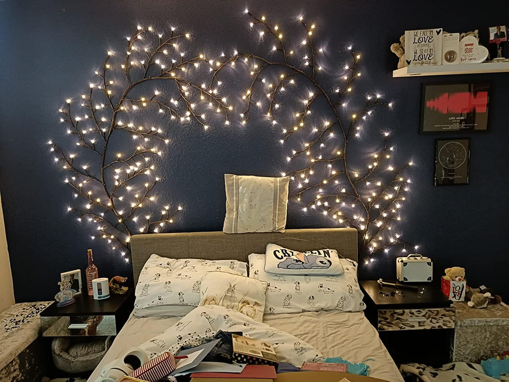 SZMiNiLED Enchanted Willow Vine Lights: Warm LED Branch Lights for Bedroom Window Frame Living Room Wall, DIY Home Decor Ideal for Fireplace, Wedding & Christmas Decor