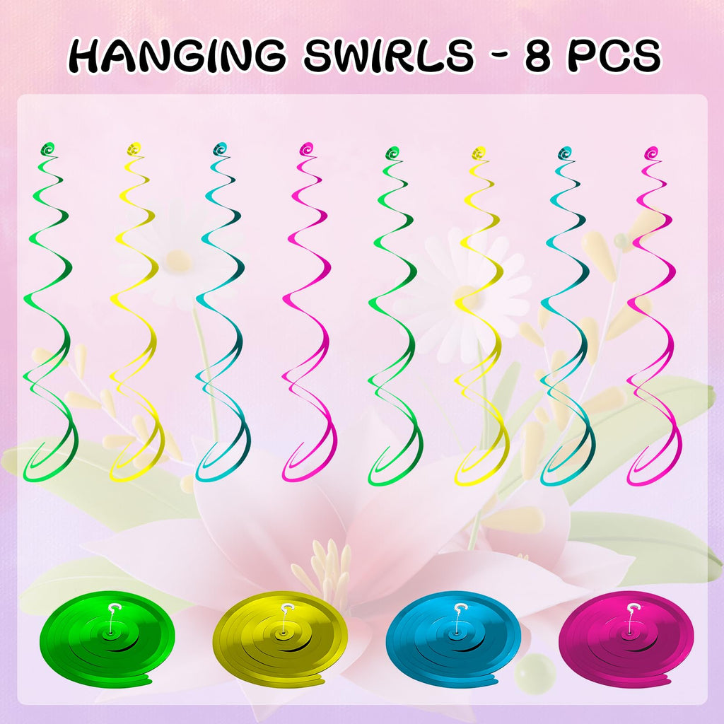 YQUQWN 48 PCS Spring Hanging Swirls Decorations Sun Flowers Butterfly Ceiling Swirls Spring Summer Birthday Party Decorations for Classroom Baby Shower Streamers Decor