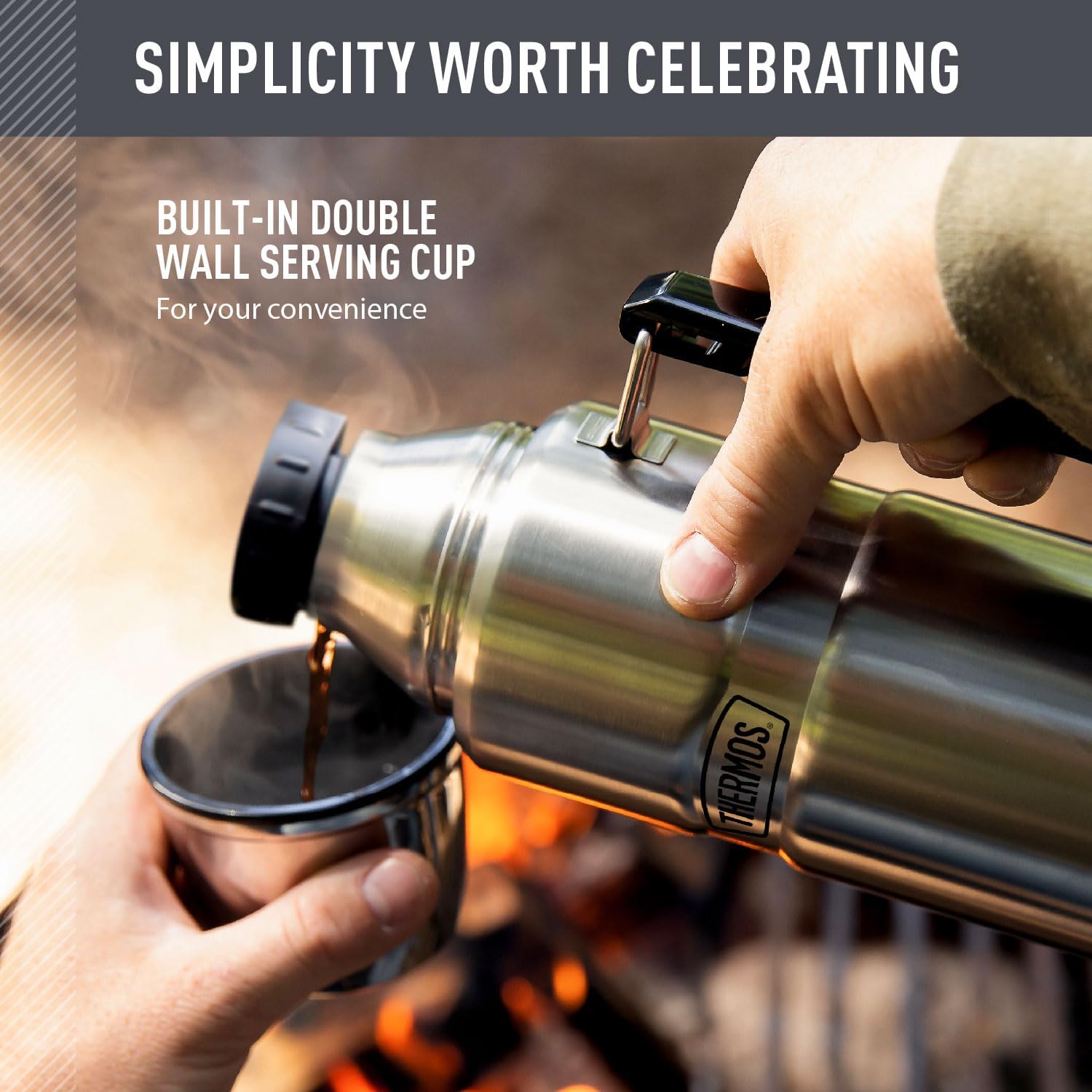 THERMOS Stainless King Vacuum-Insulated Beverage Bottle - 40 Ounce | Matte Stainless Steel Finish