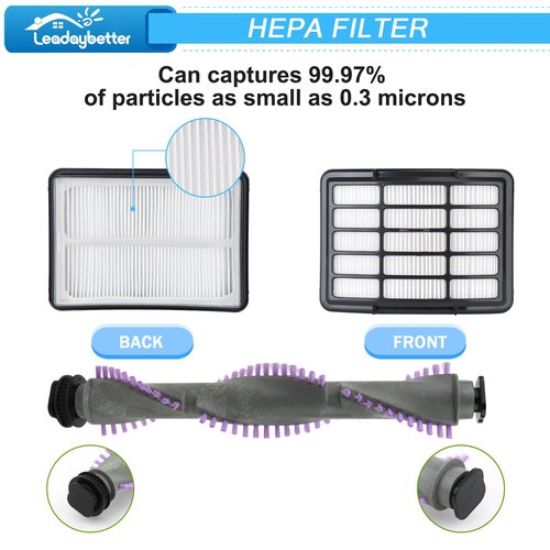 Leadaybetter Brush Roll Filter Replacement for Shark Navigator Lift Away NV350 NV351 NV352 NV356E S2 NV360 NV355 NV356 NV357 NV358 Vacuum Cleaner, with Belt and Wheels
