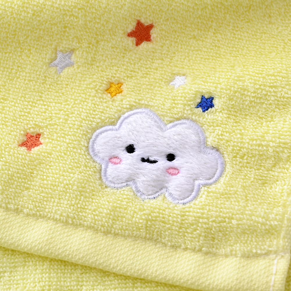 sense gnosis 100% Cotton Cloud Kids Facial Towels, Fingertip Towels for Bathroom Towel Set Star Embroidered Children Towels & Baby Washcloths, 10 x 20 inches(4 Pack in 4 Color)